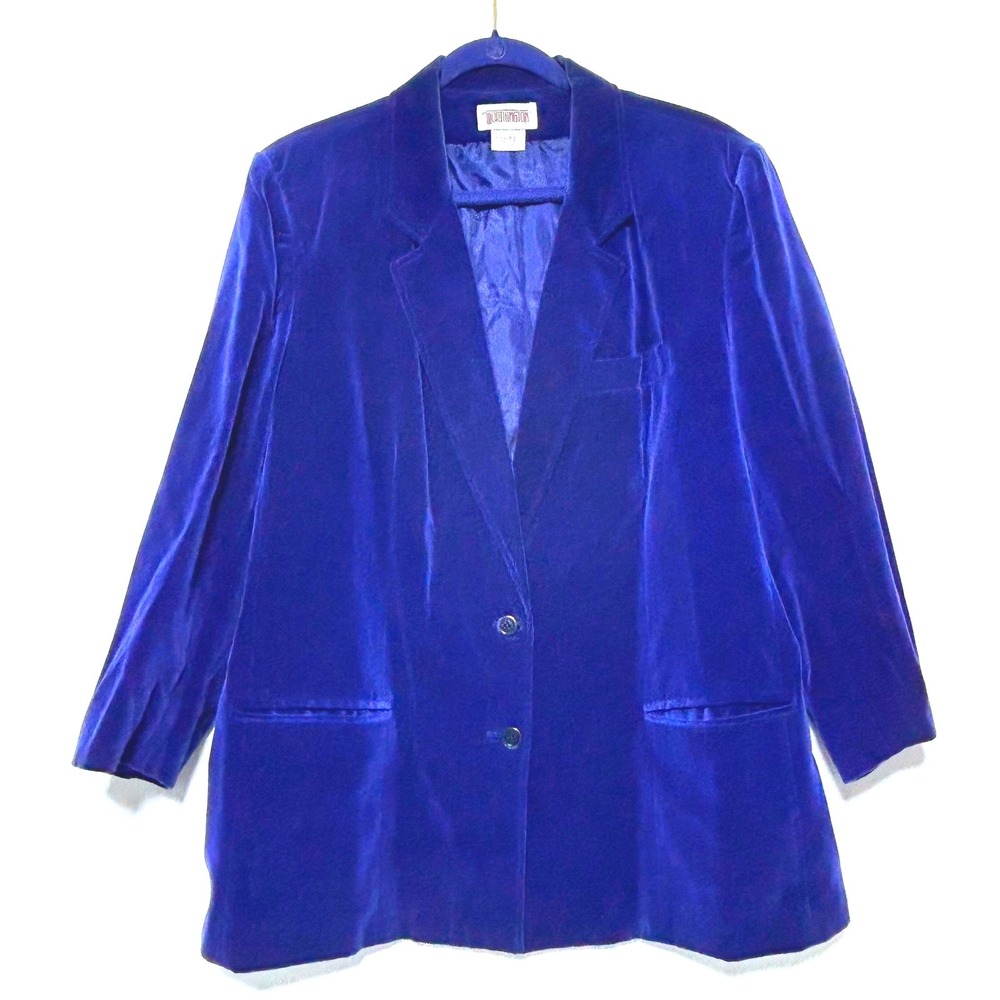 Vintage Worthington Women's Velvet Blazer Jacket‎ Purple Plus 22W Made Japan